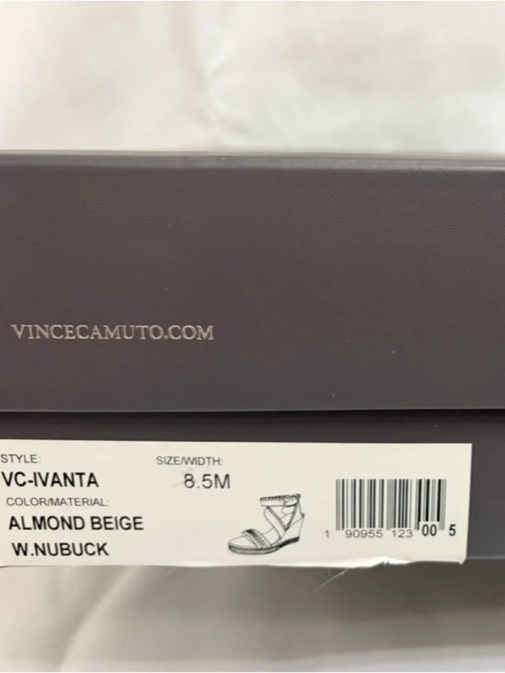 Vince Camuto VC-Ivanta Almond Beige Leather Wedge Sandals  8.5 NWT